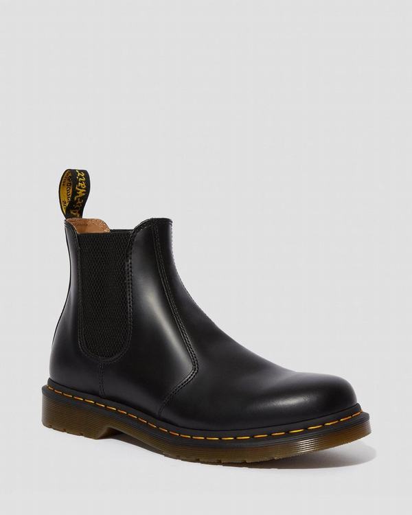 Dr Martens Dámské Chelsea Boty 2976 Yellow Stitch Černé, CZ-169340